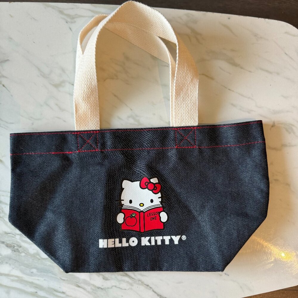 Hello Kitty x Kinokuniya mini denim tote bag RARE